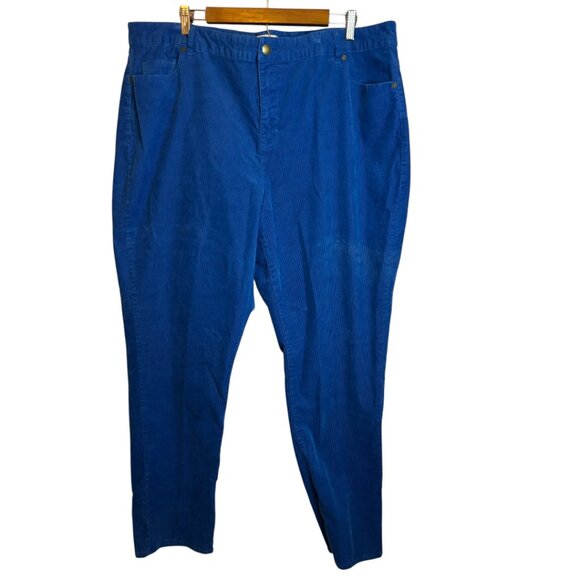 Coldwater Creek Pants - Coldwater Creek Pants Women's 20W Corduroy Plus Size Office Blue